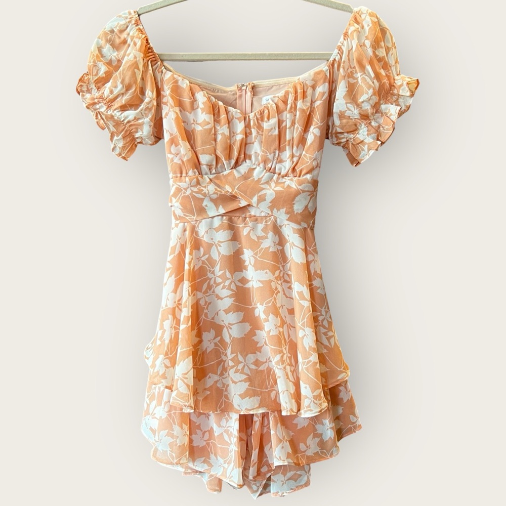 Saints + Secrets Apricot Floral Romper, Size SM